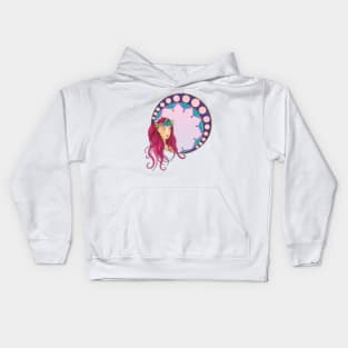 Pink Art Nouveau lady Kids Hoodie